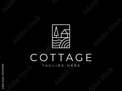 cottage logo vector illustration. cabin logo template