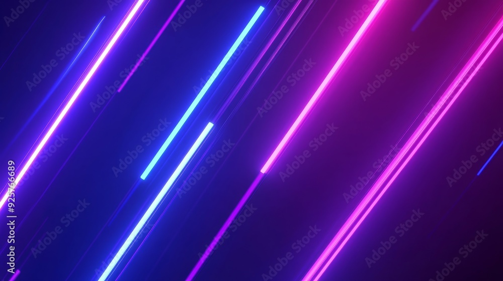 Illuminating Abstract Neon Lines on Dark Futuristic Background Illuminating Abstract Neon Lines on Dark Futuristic Background