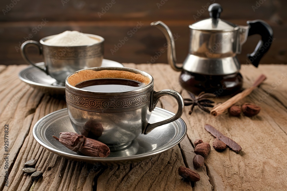 Dark chocolate, vanilla, vanilla sugar, cocoa powder, aniseed wearing vintage silver cups Dark chocolate, vanilla, vanilla sugar, cocoa powder, aniseed wearing vintage silver cups