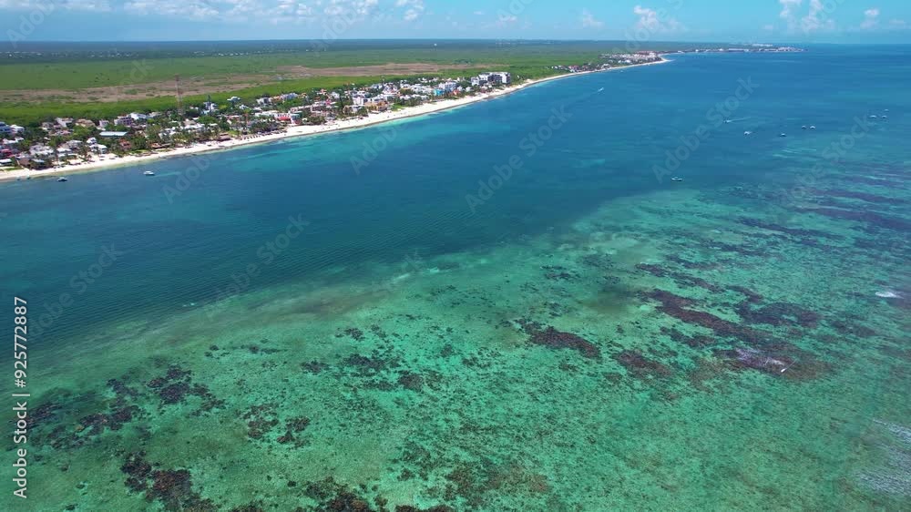 Aerial view of Coral Reef Barrier in Puerto Morelos Aerial view of Coral Reef Barrier in Puerto Morelos