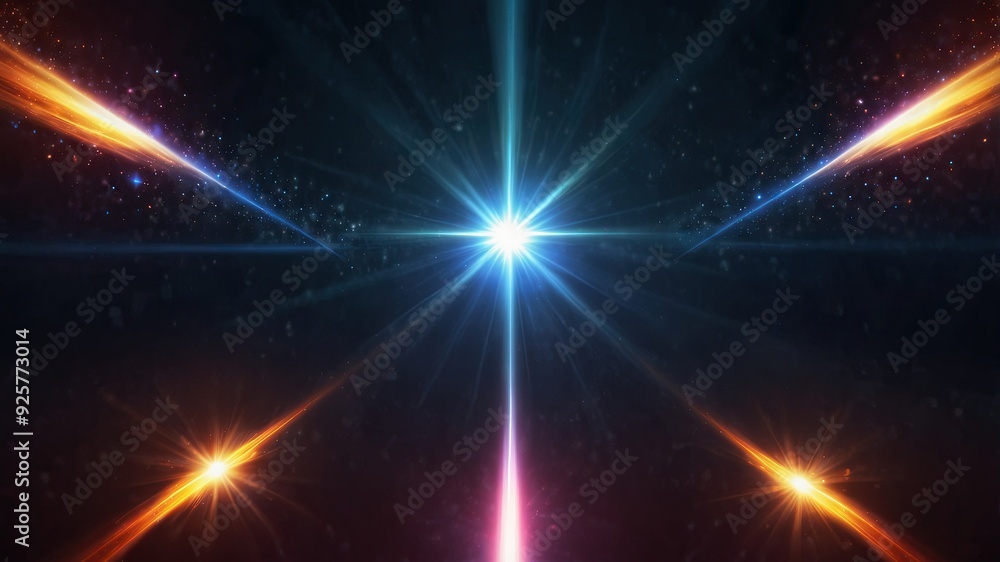 Lens flare, blue glow light effect on black. image of rays light effects Lens flare, blue glow light effect on black. image of rays light effects