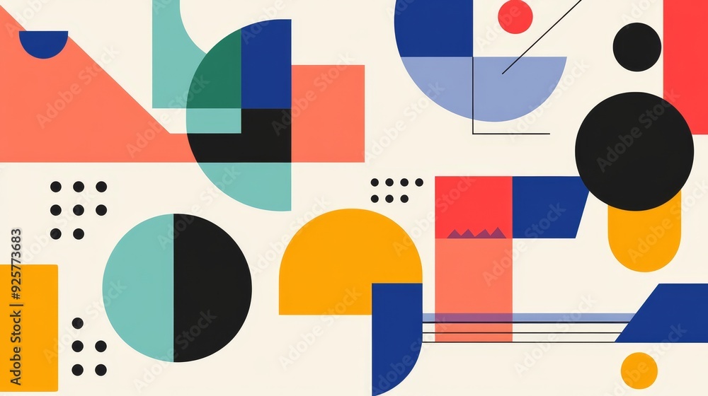 Contemporary Geometric Design with Abstract Shapes and Clean Lines
