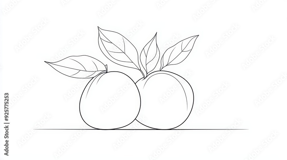 Minimalist quince line art, hand-drawn illustration, simple white background, emphasizing the elegant curves and lines Minimalist quince line art, hand-drawn illustration, simple white background, emphasizing the elegant curves and lines