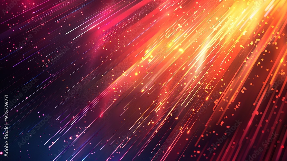 Fototapeta premium Abstract background with glowing lines and bokeh.