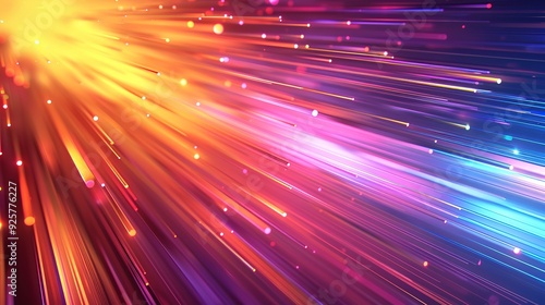 Abstract background with glowing lines and bokeh.