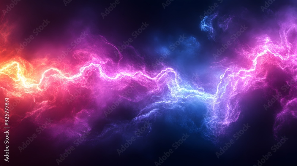 Abstract Background with Wavy Neon Lights in Pink and Blue Colors Abstract Background with Wavy Neon Lights in Pink and Blue Colors