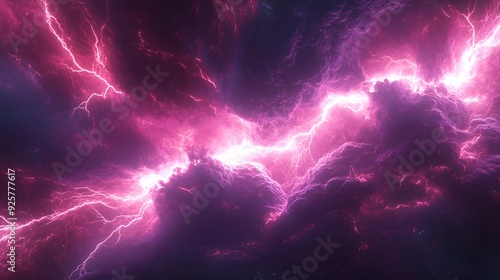 Purple and Pink Lightning Storm Abstract Background