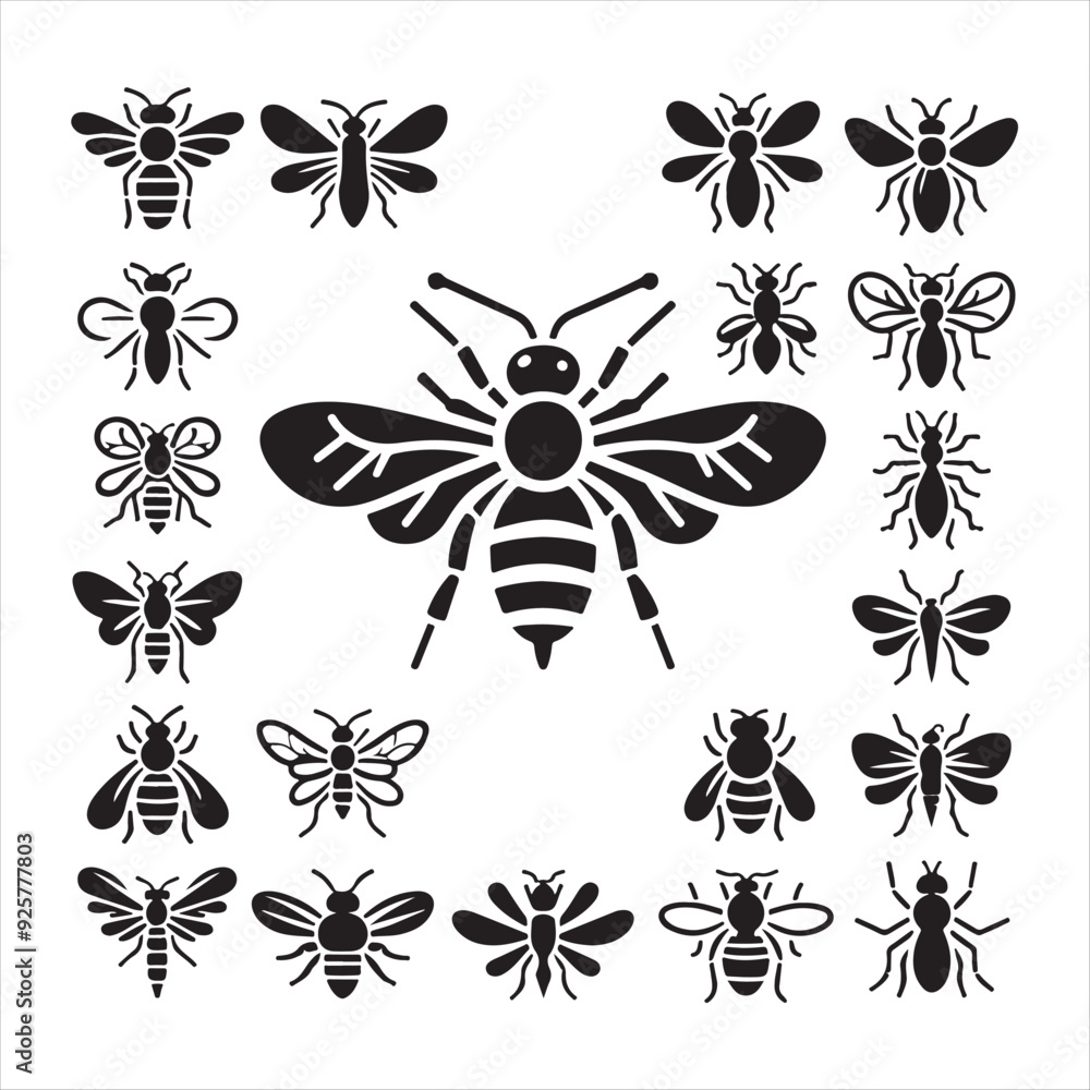 A Bee Vector Art Illustration A Bee Vector Art Illustration