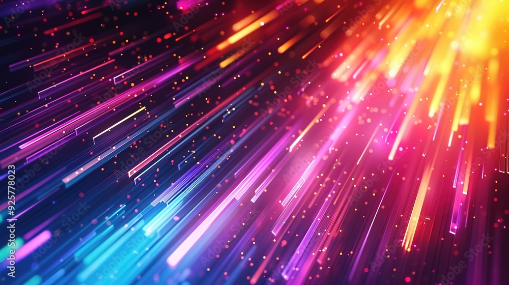 Obraz premium Abstract background with glowing lines and particles.