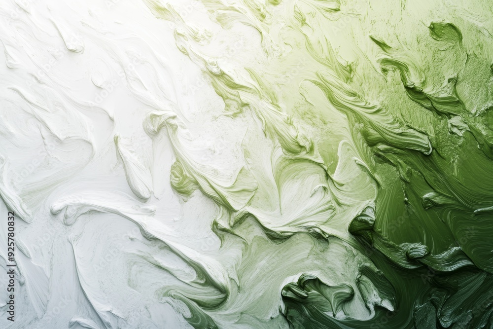 Obraz premium Serene Green and White Organic Abstract Texture Background with Nature-inspired Patterns