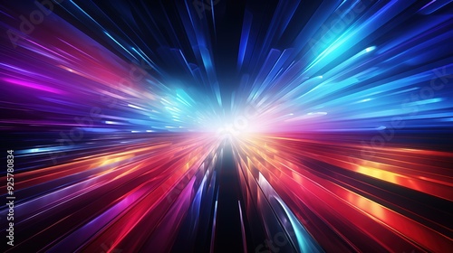 Abstract background with glowing lines radiating outward from a bright center.