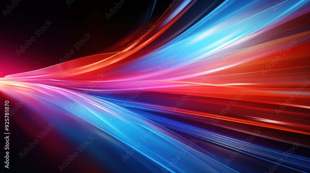 Abstract background with red and blue glowing lines. Abstract background with red and blue glowing lines.