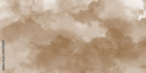 Abstract brown watercolor background texture of chaotically mixing puffs of red smoke on a white background, beautiful abstract brown cloud on light background and colorful texture pattern.