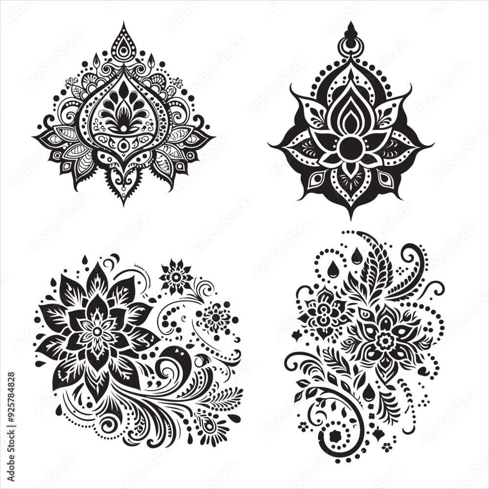 Mehndi Design Vector Art Illustration Mehndi Design Vector Art Illustration