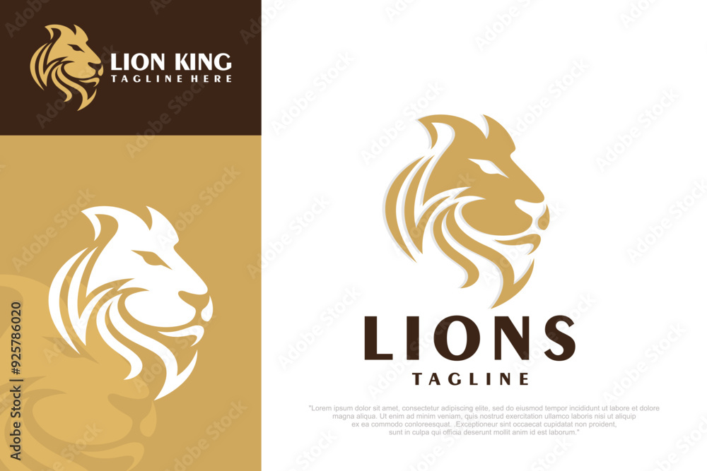 Lion head logo design . vector illustration Lion head logo design . vector illustration