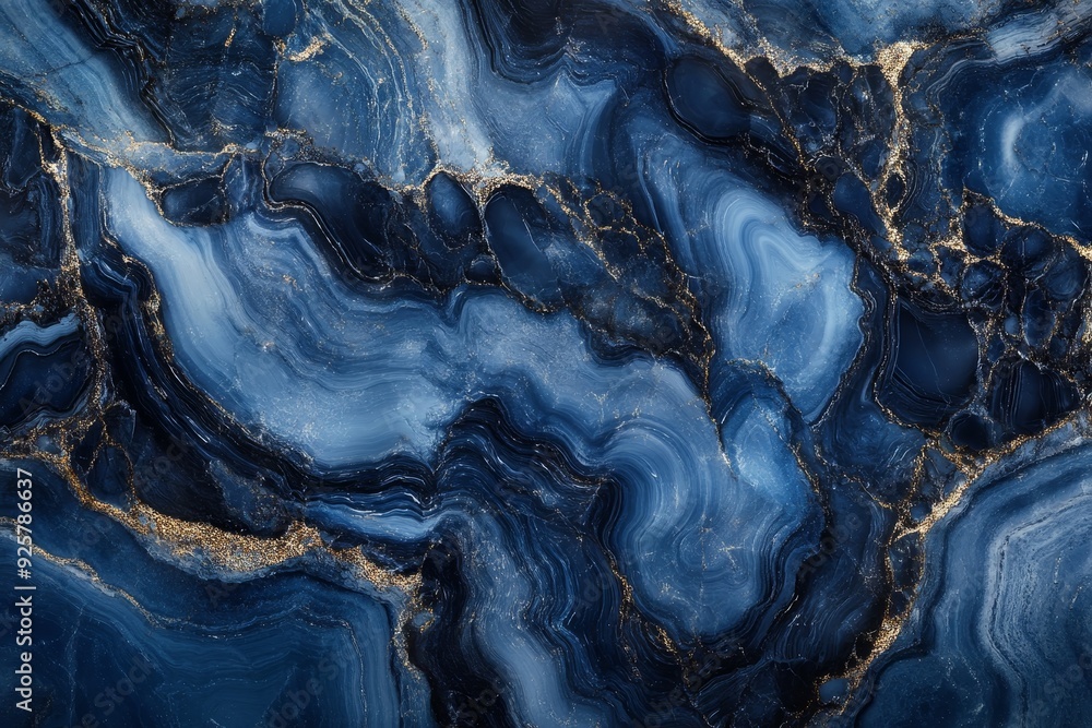 Elegant Deep Blue Marble Texture with Swirling Patterns Elegant Deep Blue Marble Texture with Swirling Patterns