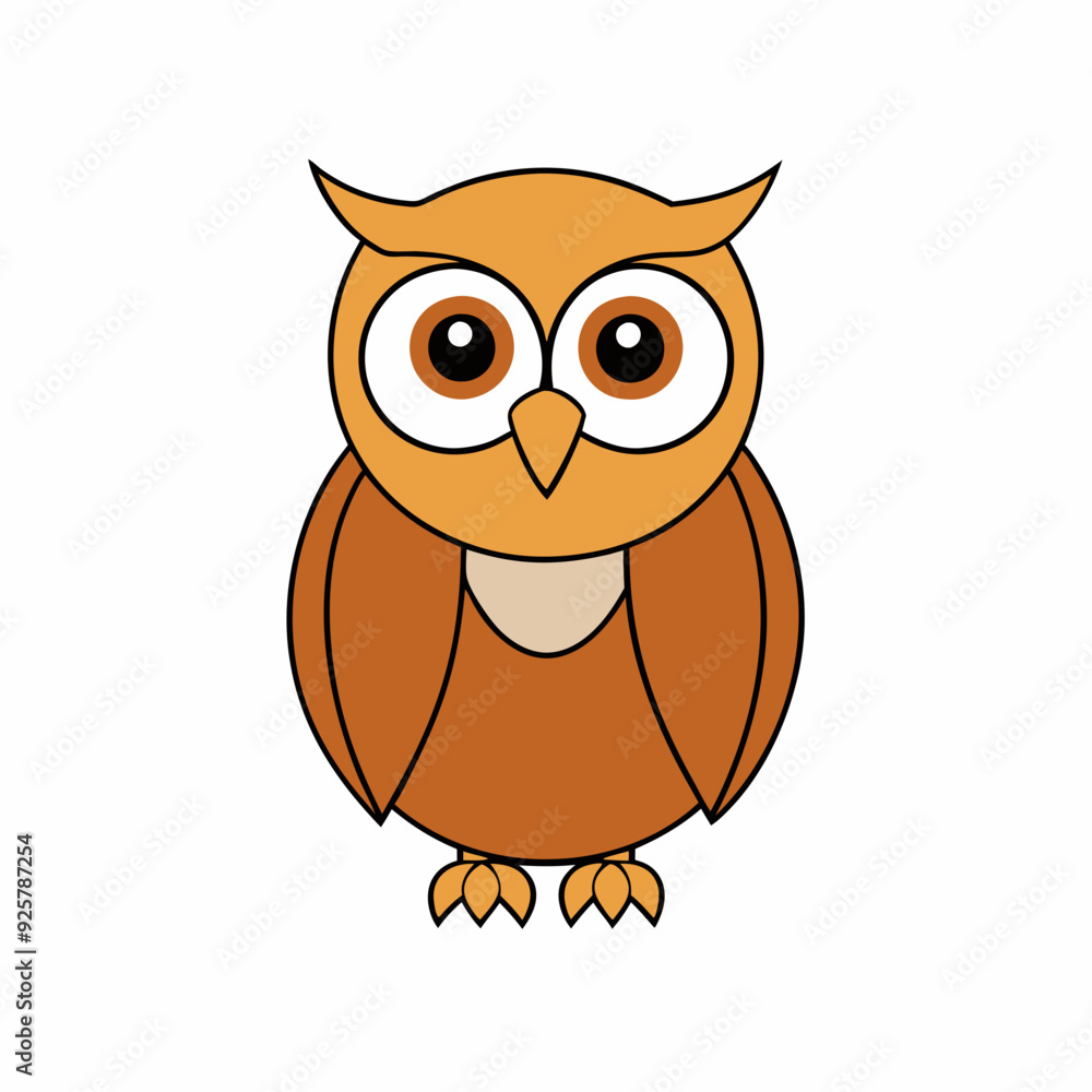 Owl on a branch isolated on white, owl vector illustration, pet vector art, owl silhouette, animal vector icon, owl with bone line art, eps