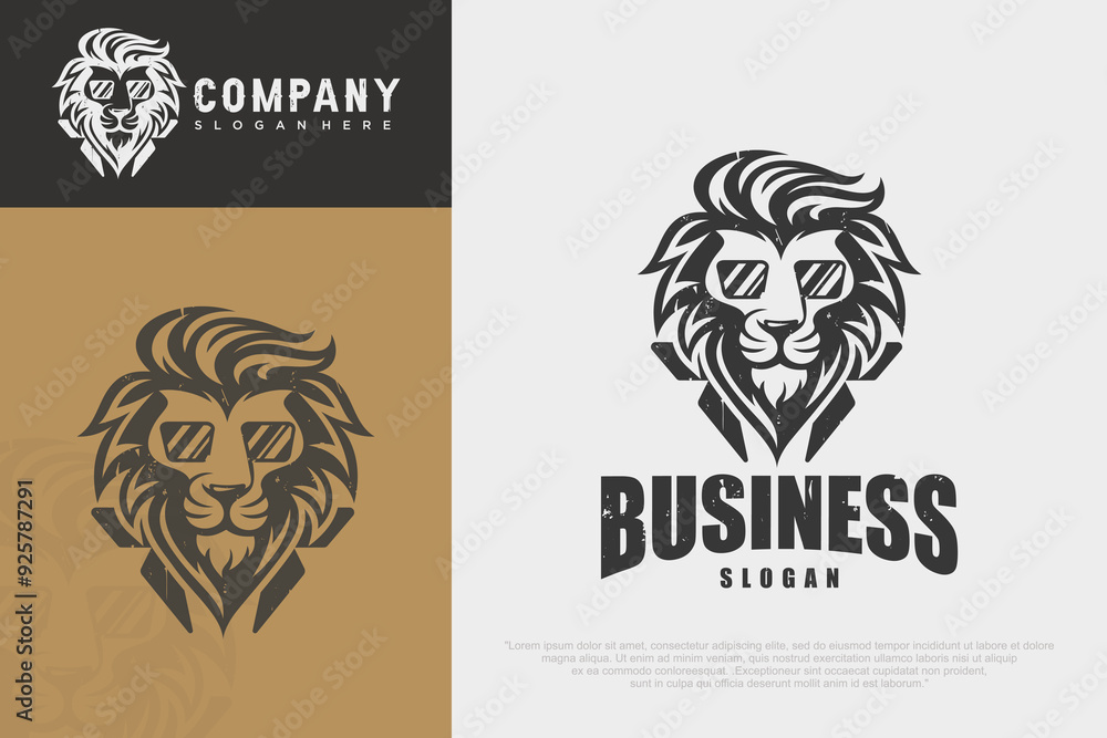 Lion head icon set logo design . vector illustration Lion head icon set logo design . vector illustration