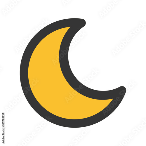 moon outline fill icon