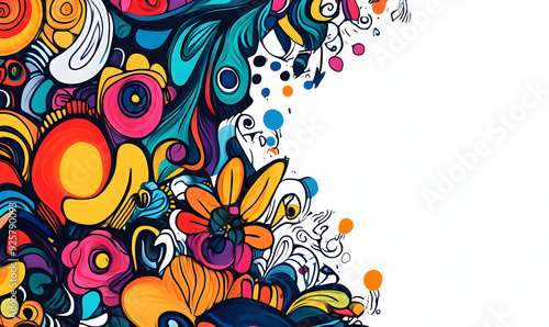 Wallpaper Mural hand drawn abstract doodle style Torontodigital.ca