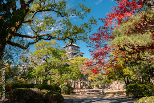 Obraz na płótnie Autumn of Hiroshima castle in Hiroshima, Japan w salonie