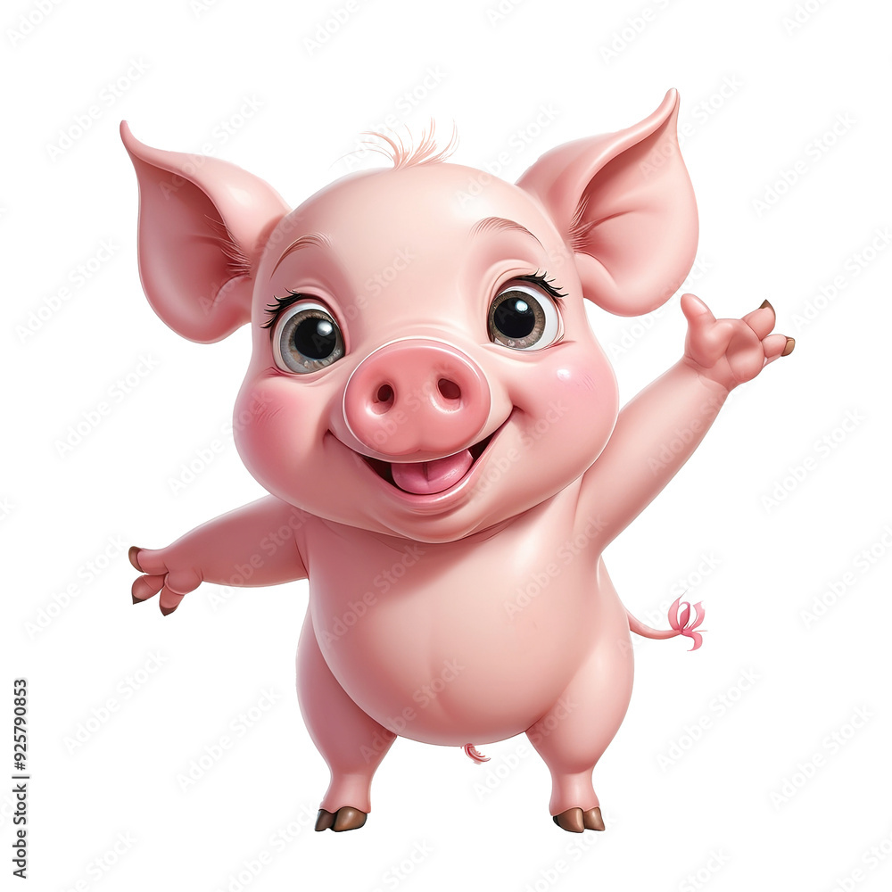 Charming smiling piglet, isolated cartoon, transparent background Charming smiling piglet, isolated cartoon, transparent background