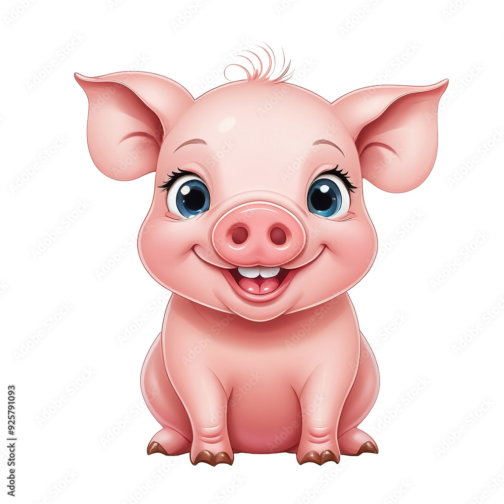 Brightly smiling piglet, cartoon clip art, transparent Brightly smiling piglet, cartoon clip art, transparent