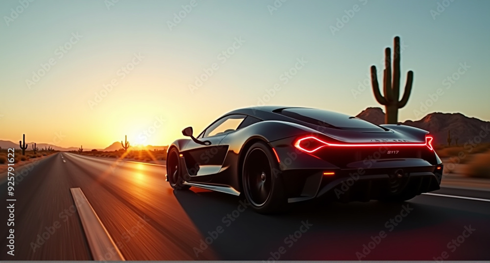Obraz premium car in the evening