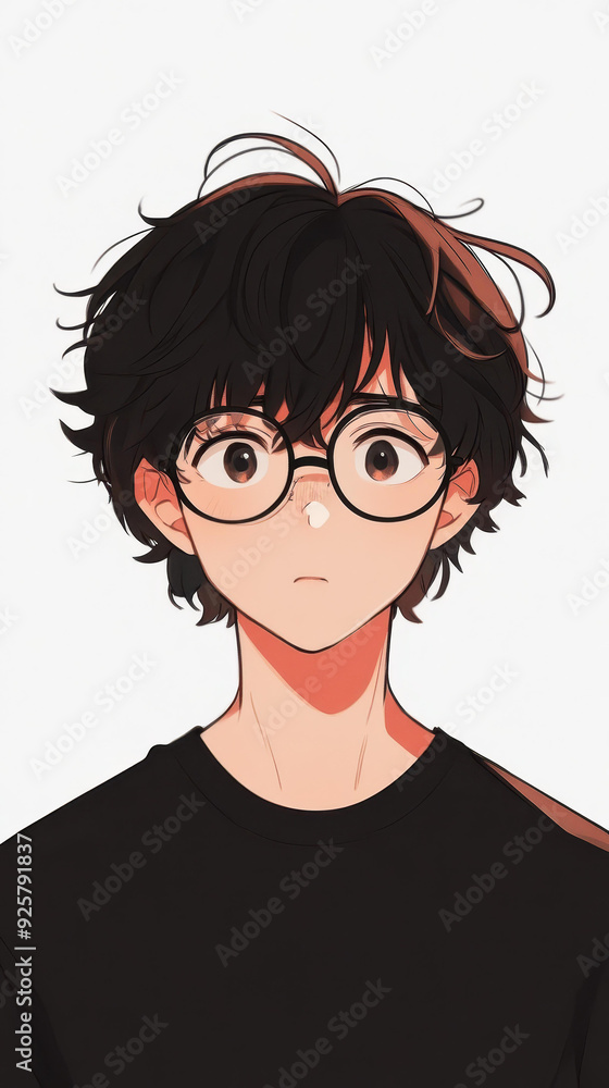 A cute boy with glasses and messy hair exudes charm and personality, captivating everyone around him effortlessly. A cute boy with glasses and messy hair exudes charm and personality, captivating everyone around him effortlessly.
