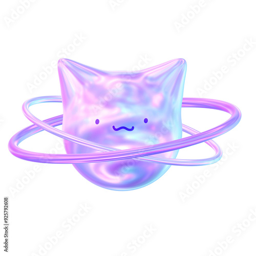 groovy holographic 3d icon graphic for y2k mood