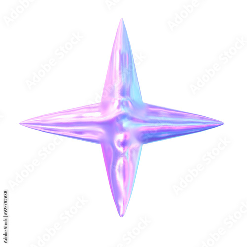 groovy holographic 3d icon graphic for y2k mood