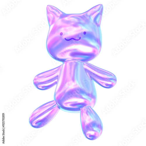 groovy holographic 3d icon graphic for y2k mood