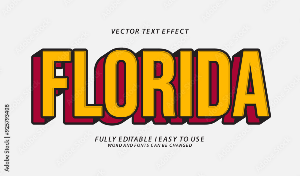 3d editable florida text effect graphic style template 3d editable florida text effect graphic style template