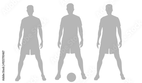 Soccer player, soccer player black white. Soccer player silhouette.