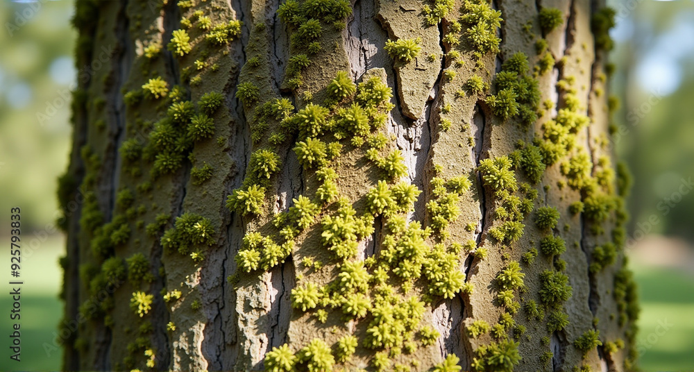 Obraz premium tree trunk with green moss