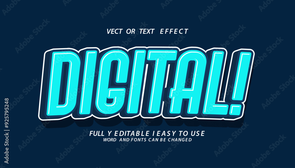 Obraz premium 3d editable digital text effect graphic style template