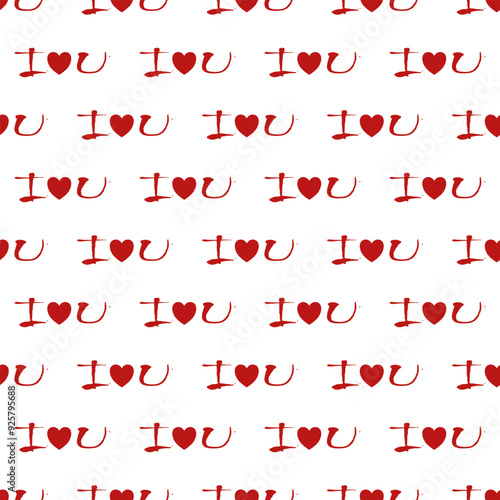 I love you Seamless Pattern,  Fabric Pattern, Wrapping.
