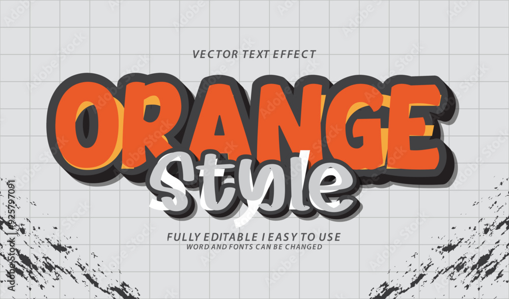 3d editable orange text effect graphic style template 3d editable orange text effect graphic style template