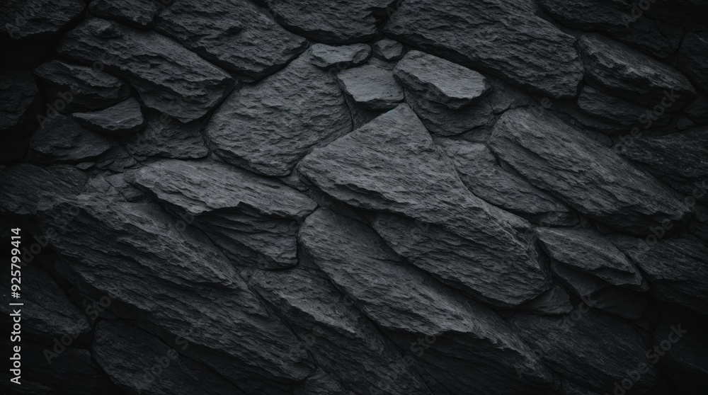 Rugged surface appears in abstract form with textured black slate Rugged surface appears in abstract form with textured black slate
