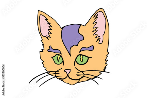 cute kitten face illustration