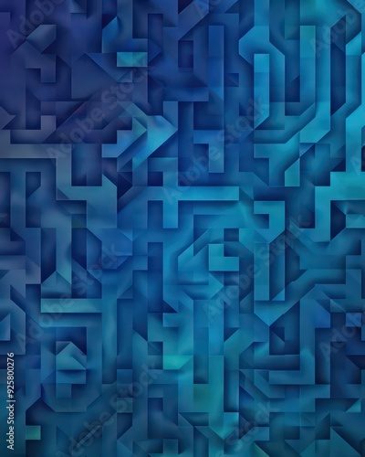 blue shades gradient maze background