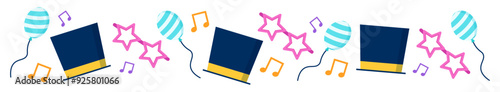Party icon border divider card decoration birthday invitation flat illustration 