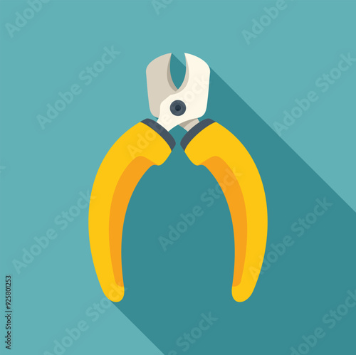 Image of a pair of yellow nail clippers with a long shadow on a blue background