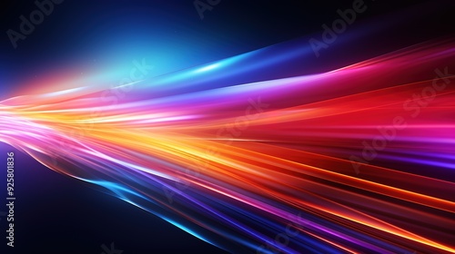 Abstract colorful glowing lines on a dark background.