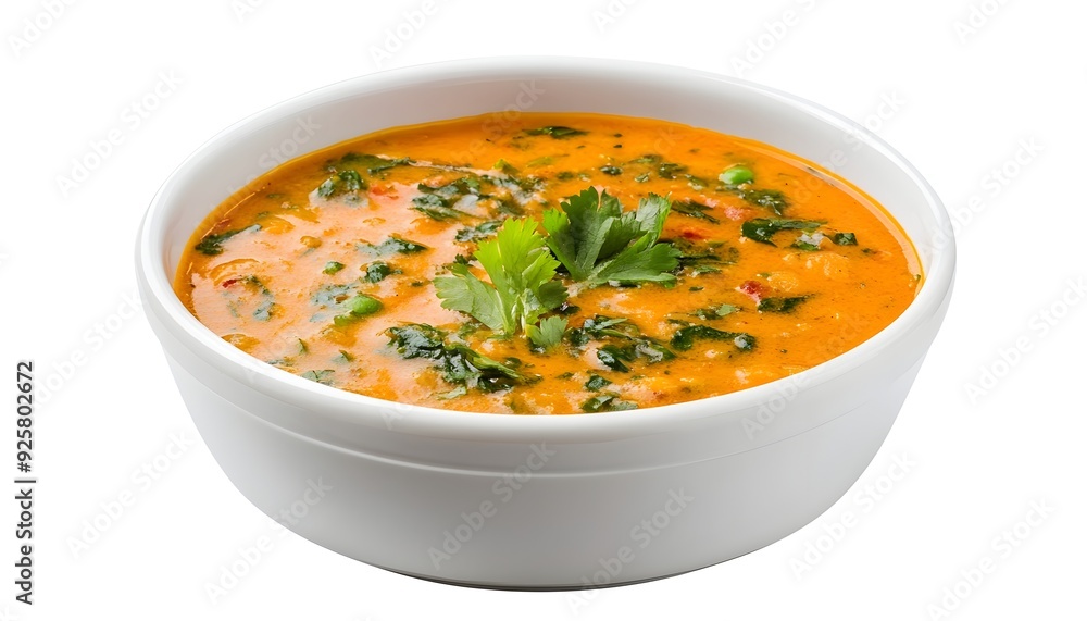 Authentic Indian Rasam Soup in Bowl Ready to Serve on White Background Authentic Indian Rasam Soup in Bowl Ready to Serve on White Background