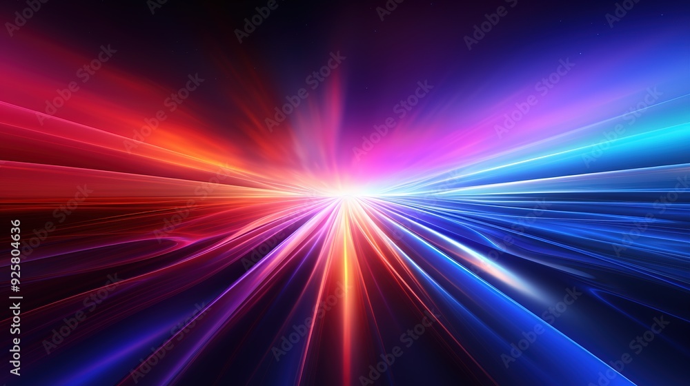 Abstract colorful light streaks converging in the center. Abstract colorful light streaks converging in the center.