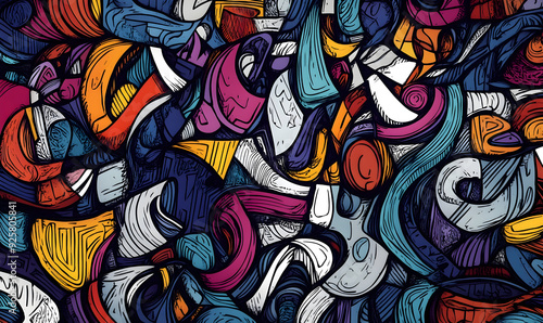 hand drawn abstract doodle style