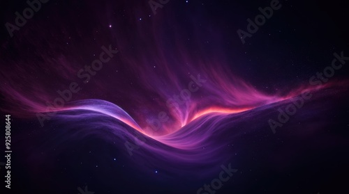 Purple wave dances among the stars in a cosmic night sky 