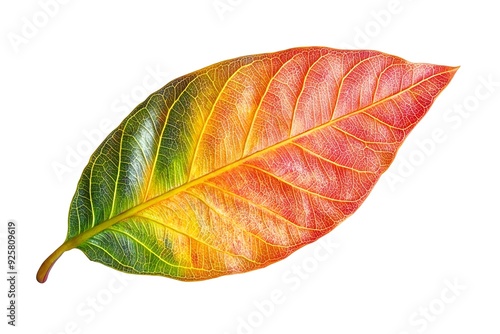 Single Leaf with Vibrant Autumn Colors