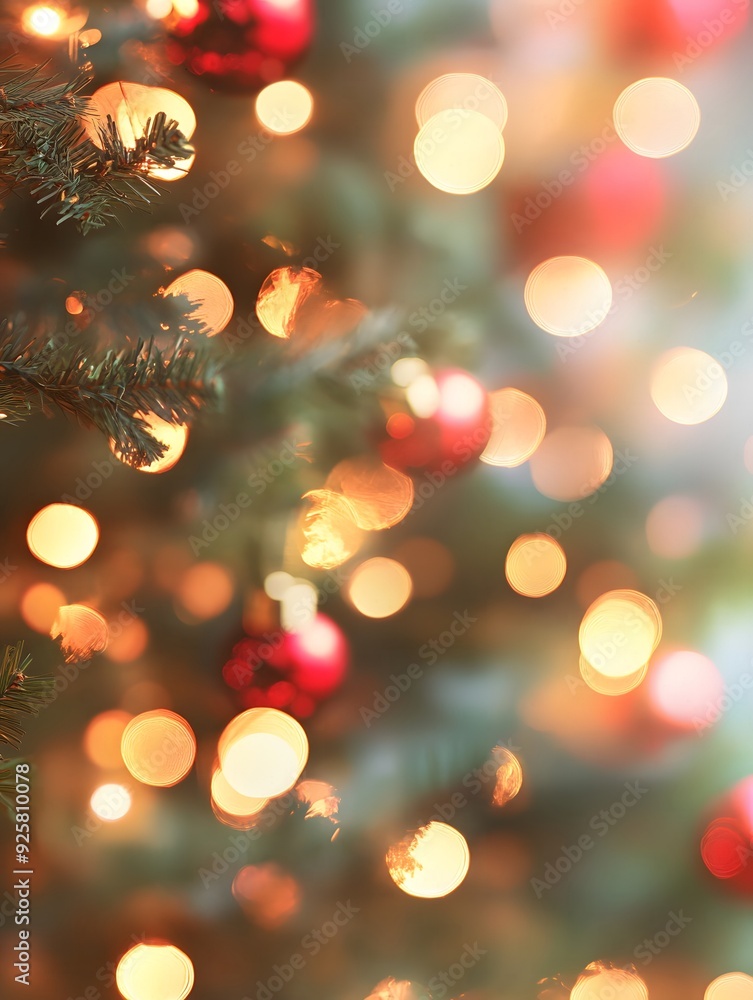Blurry Bokeh Christmas Background with a Soft, Dreamy Effect Blurry Bokeh Christmas Background with a Soft, Dreamy Effect